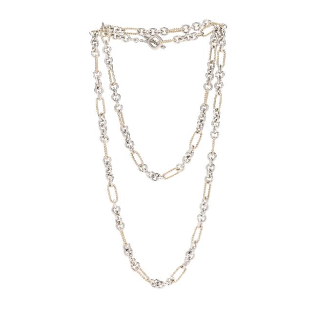 long-silver-and-gold-necklace-david-yurman