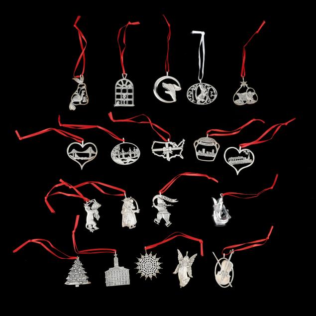 nineteen-sterling-silver-christmas-ornaments-most-hand-hammer
