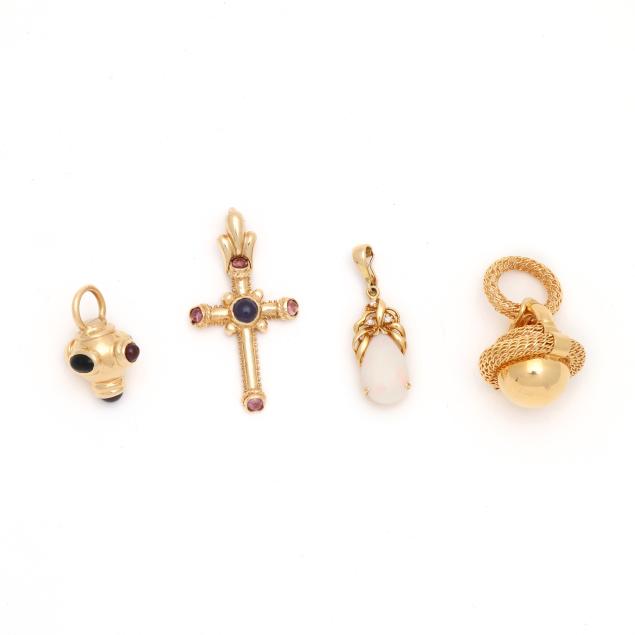 group-of-four-gold-and-gem-set-charms