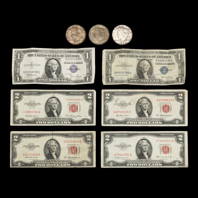 three-3-peace-silver-dollars-and-six-6-obsolete-banknotes