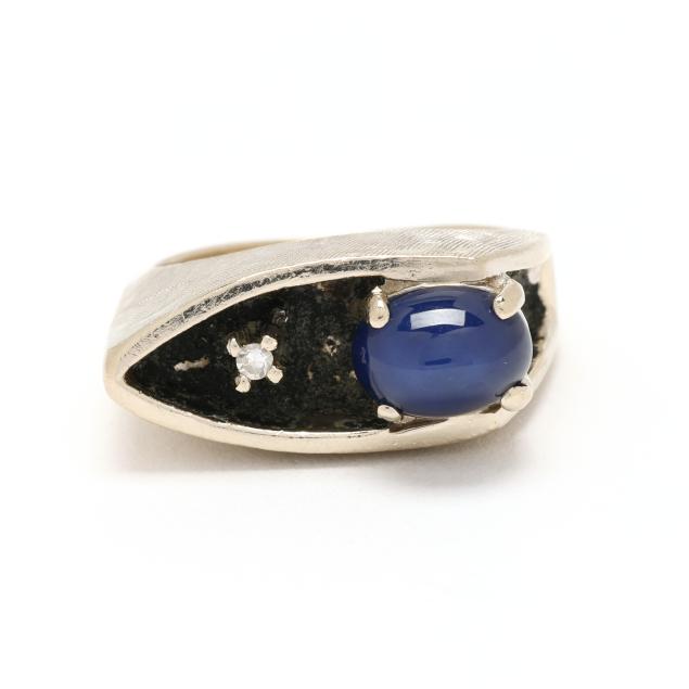 white-gold-and-synthetic-star-sapphire-ring