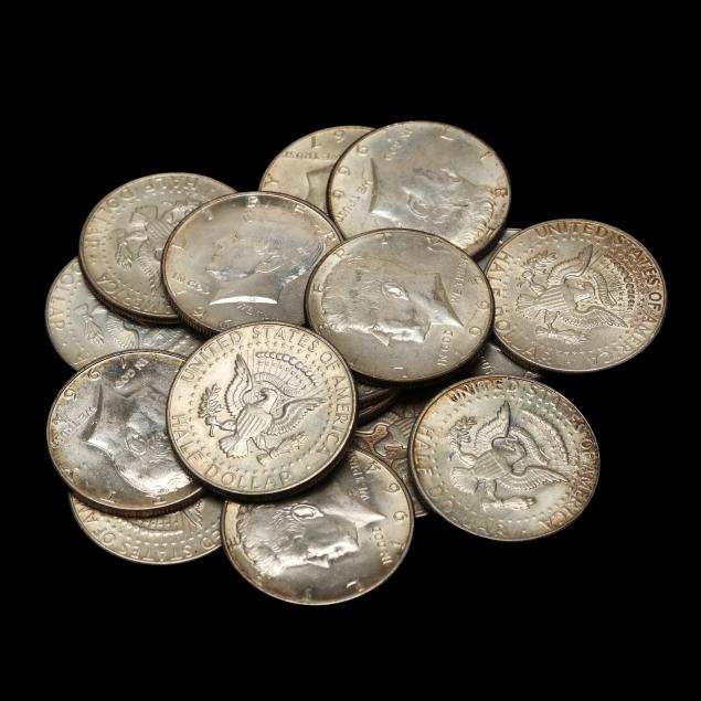 four-4-1964-90-silver-jfk-halves-and-twelve-12-40-silver-halves