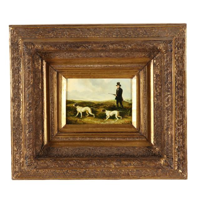 contemporary-painting-of-a-man-and-hunting-dogs