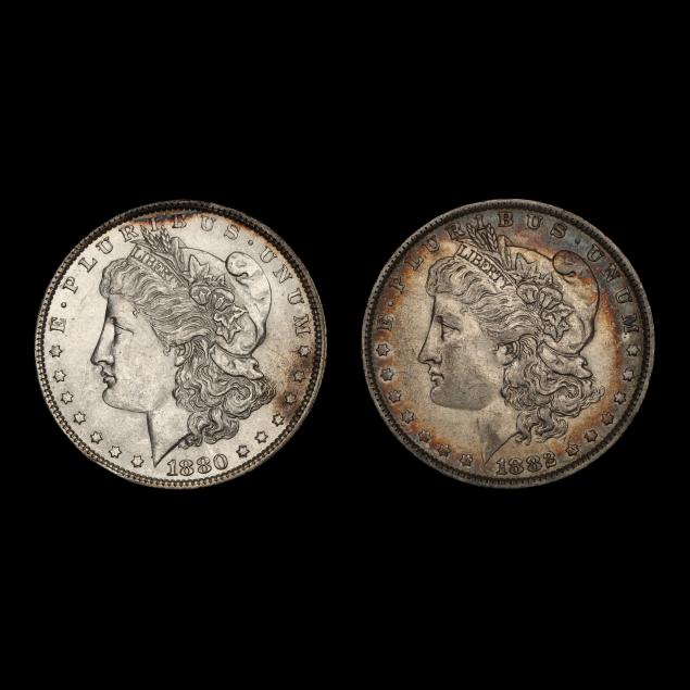 1880-and-1882-o-morgan-silver-dollars
