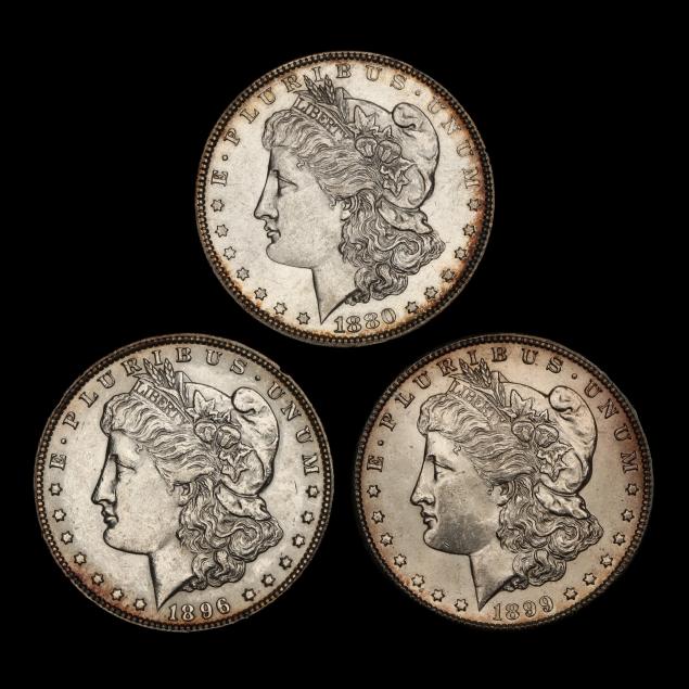 three-3-high-grade-morgan-silver-dollars