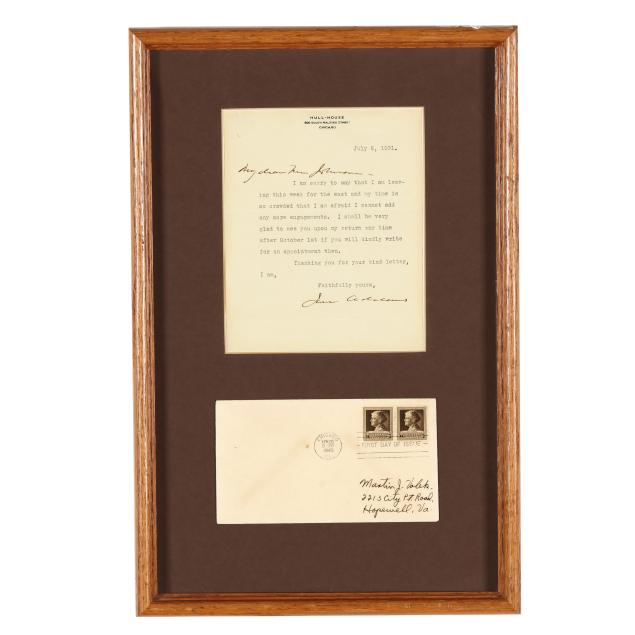 jane-addams-il-1860-1935-framed-typed-letter-signed-from-hull-house
