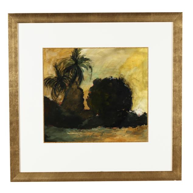 american-school-20th-century-sunset-landscape-with-palmetto-trees