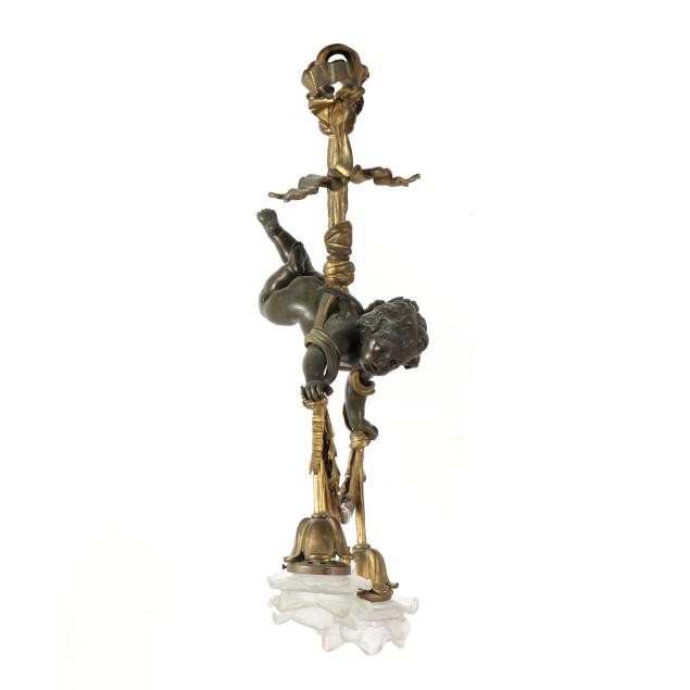 french-ormolu-and-glass-two-light-cherub-pendant-chandelier