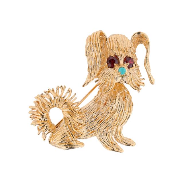 whimsical-gold-and-gem-set-dog-brooch