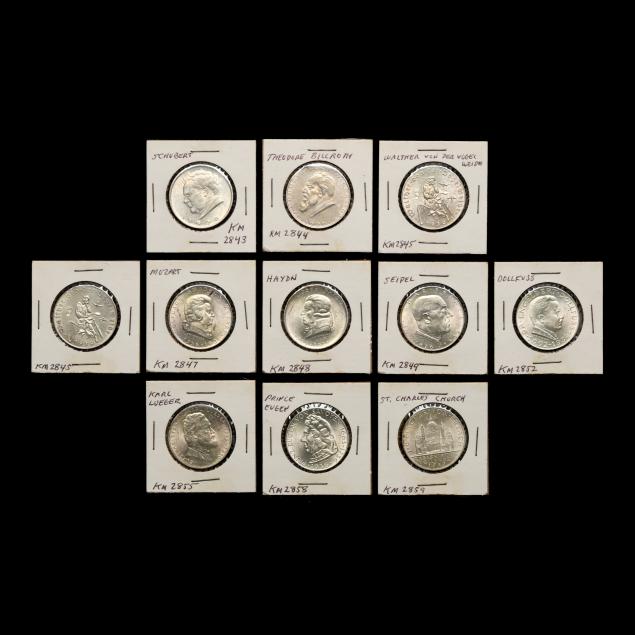 eleven-11-austrian-two-shilling-silver-coins-1930s