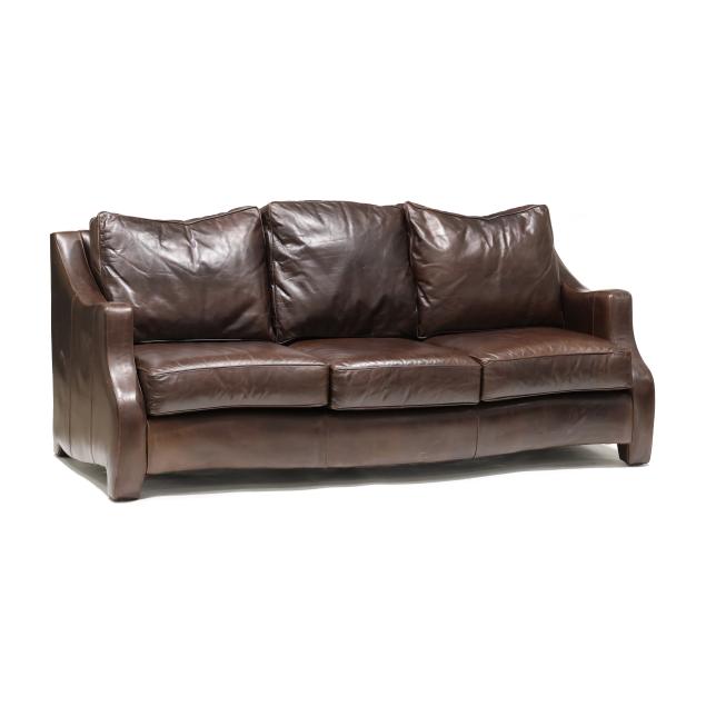 thomasville-leather-upholstered-sofa