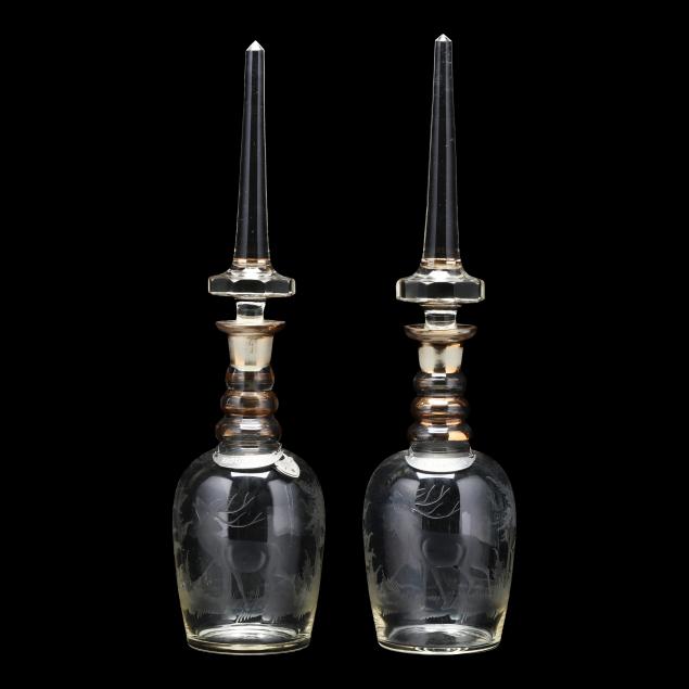 pair-of-bohemian-engraved-glass-decanters
