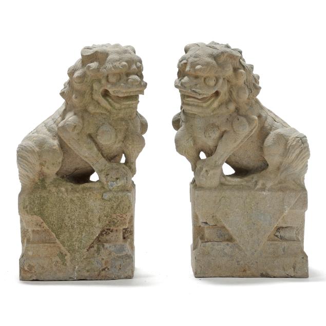 a-pair-of-chinese-carved-limestone-guardian-foo-dogs