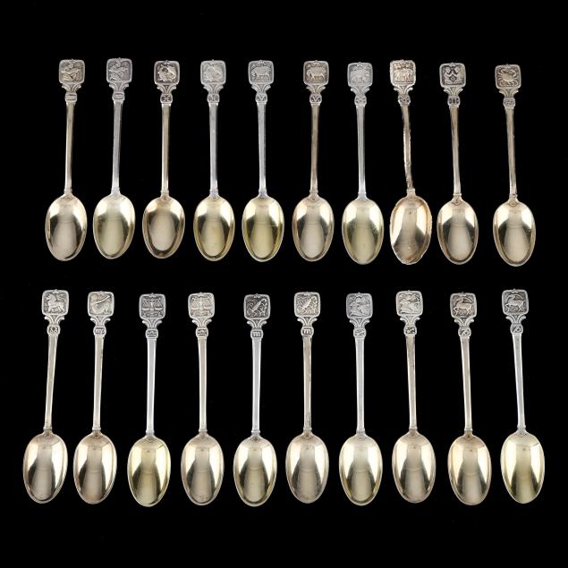 Collection of Twenty Tiffany & Co. Parcel Gilt Sterling Silver