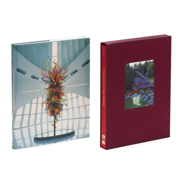 two-books-on-glass-sculpture-one-signed