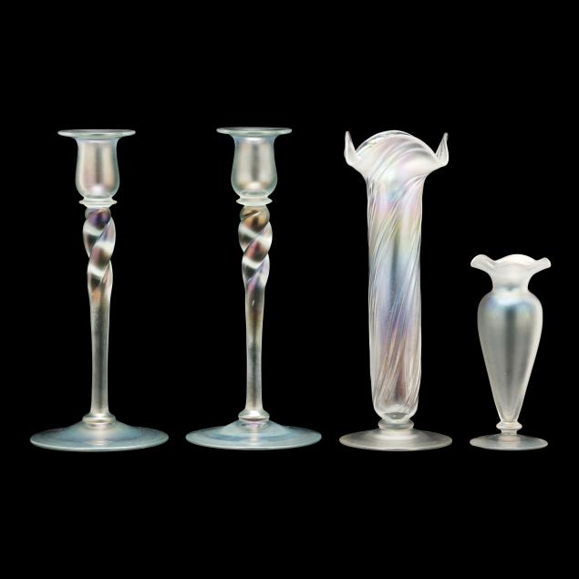 four-pieces-of-steuben-i-verre-de-soie-i-glass