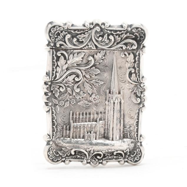 antique-sterling-silver-castle-top-card-case-trinity-church-wall-st