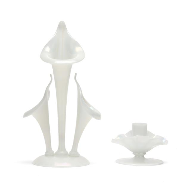 steuben-calcite-glass-triple-lily-vase-and-candlestick