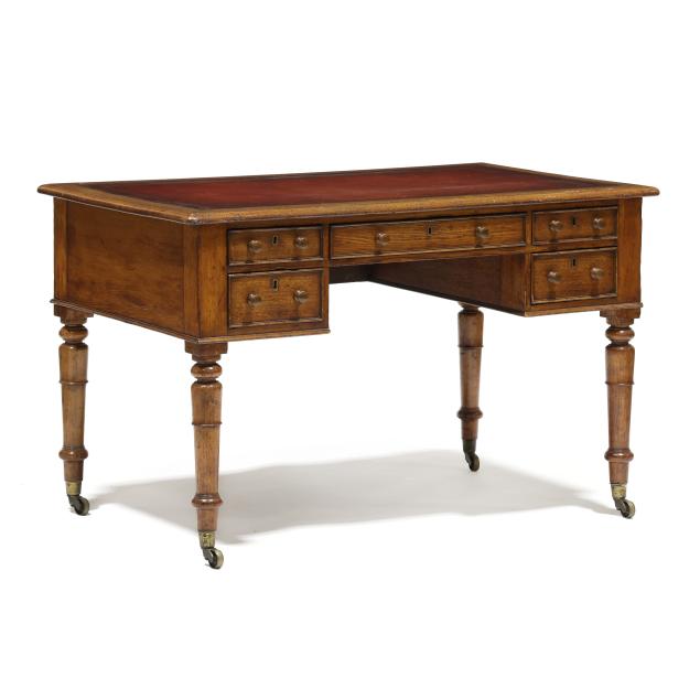 antique-english-oak-and-leather-desk