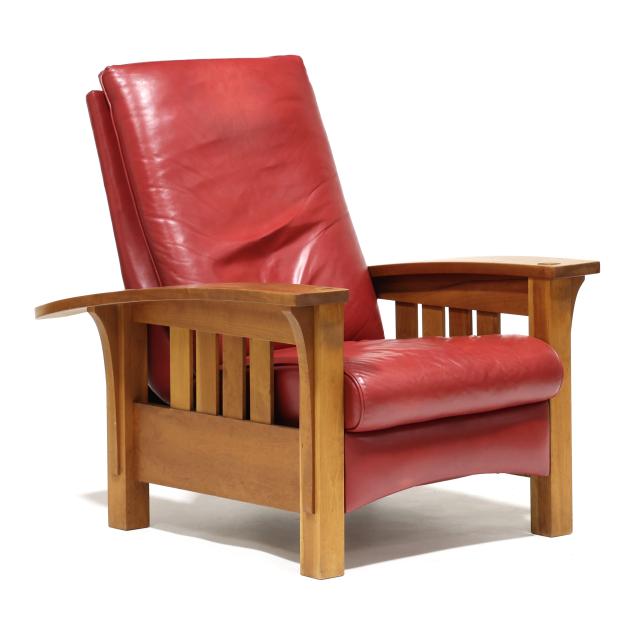 stickley-mission-style-cherry-and-leather-morris-chair