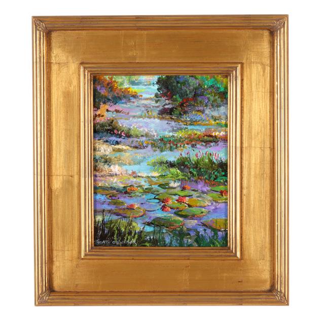 thomas-dedecker-american-b-1951-i-red-white-pond-flowers-i