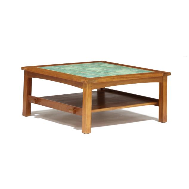 stickley-mission-style-cherry-tile-top-coffee-table