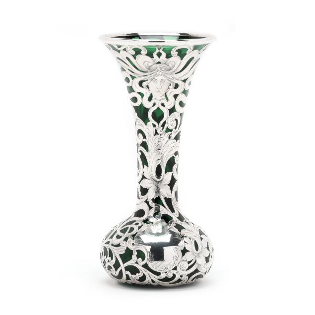 silver-deposit-and-steuben-green-glass-figural-art-nouveau-vase