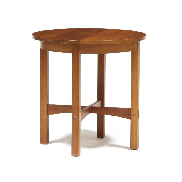 stickley-mission-style-cherry-round-side-table