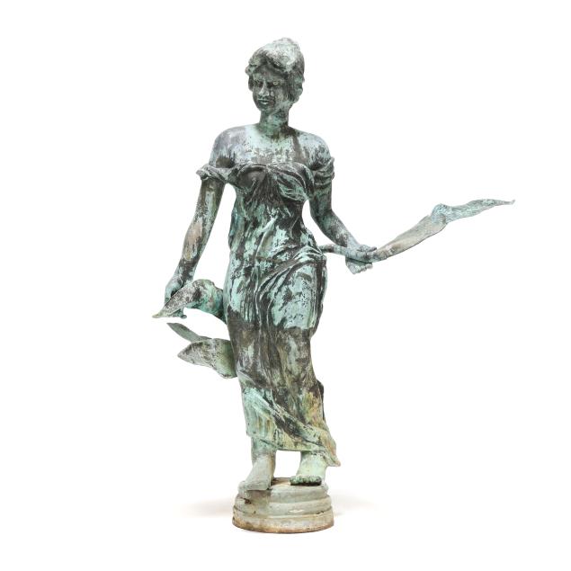 large-outdoor-bronze-sculpture-of-a-classical-style-lady