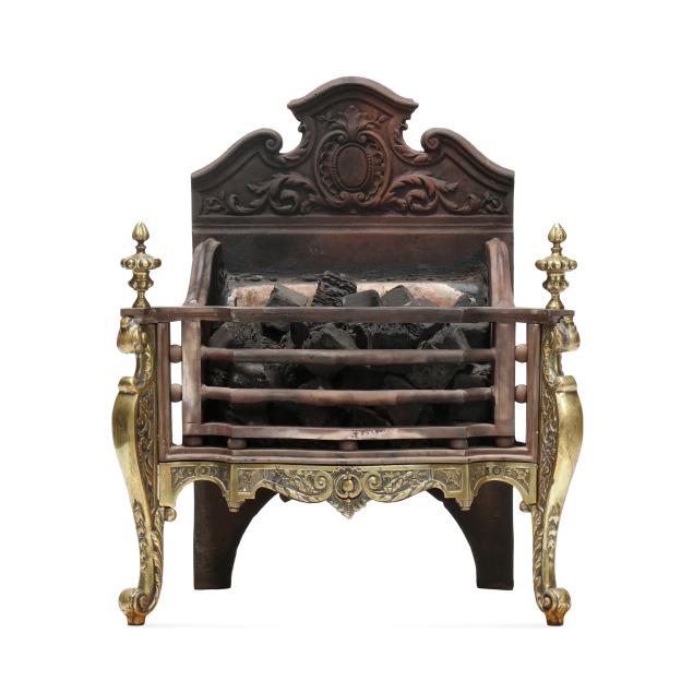 adam-style-brass-mounted-iron-fire-basket