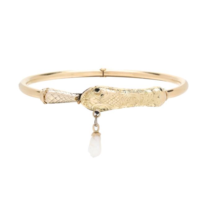 gold-serpent-motif-bangle-bracelet