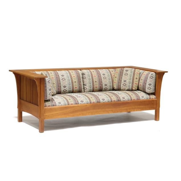 stickley-mission-style-cherry-sofa