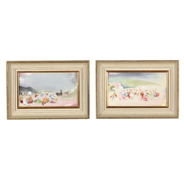 two-vintage-paintings-of-bolivian-carnaval-scenes