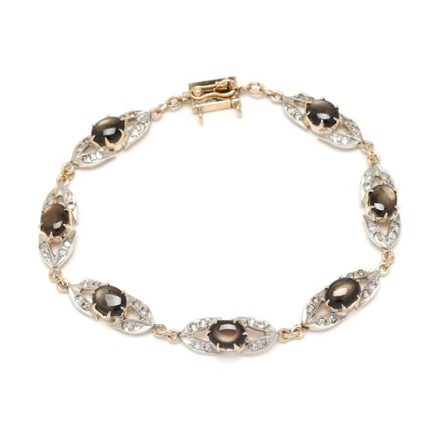 gold-black-star-sapphire-and-diamond-bracelet