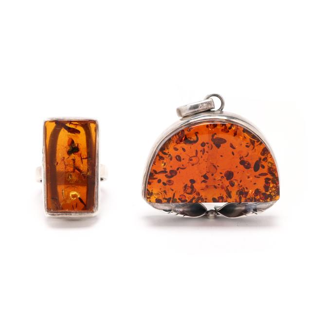 silver-and-amber-pendant-and-ring