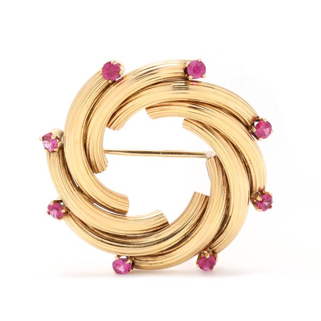 gold-and-ruby-circle-brooch