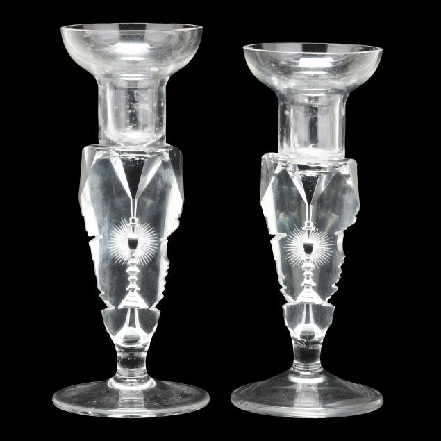 pair-of-ecclesiastical-intaglio-glass-candlesticks