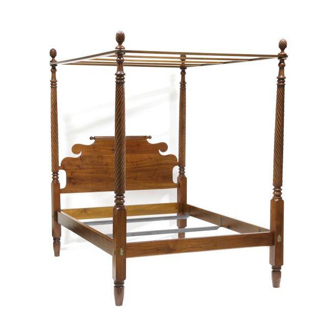 late-classical-walnut-queen-size-tall-post-bed-with-tester