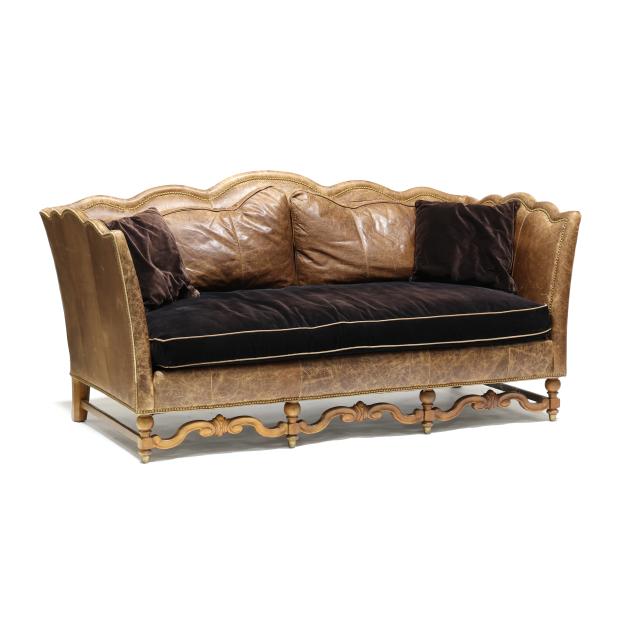 double-r-leather-leather-and-velvet-camelback-sofa