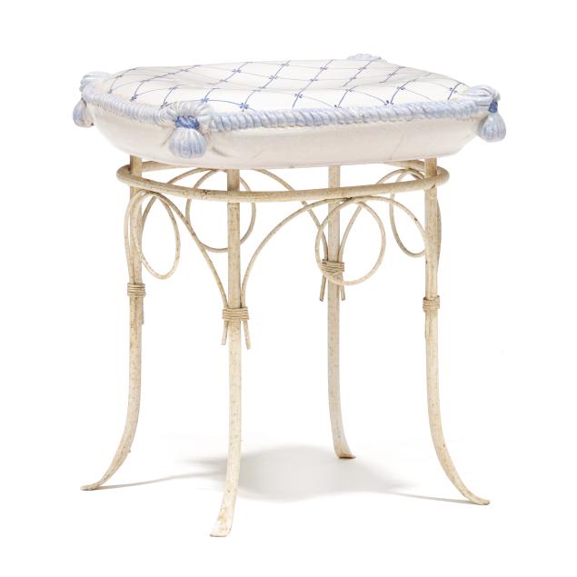 glazed-terracotta-and-iron-stool