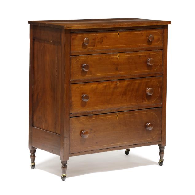 southern-late-federal-inlaid-cherry-chest-of-drawers