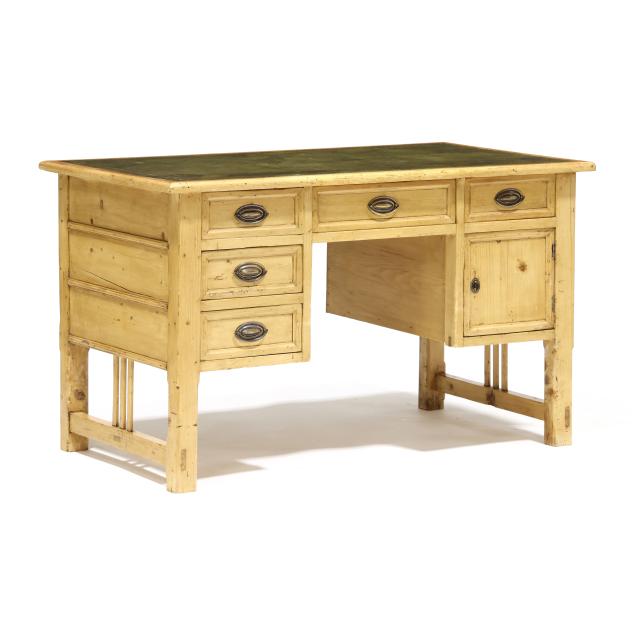 antique-french-pine-knee-hole-desk