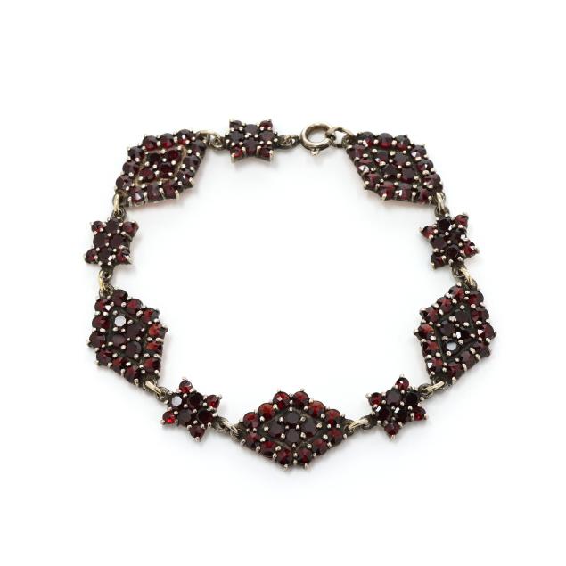 vintage-silver-and-garnet-bracelet
