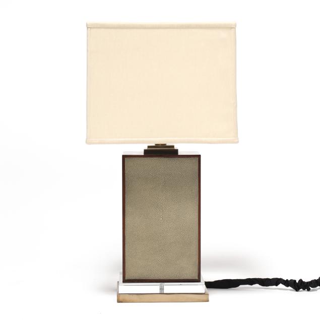 maitland-smith-rosewood-and-faux-shagreen-modernist-lamp