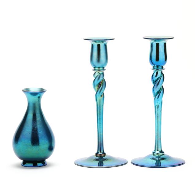 three-pieces-of-steuben-aurene-glass