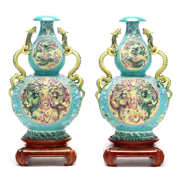 a-pair-of-chinese-fahua-style-turquoise-ground-double-gourd-vases