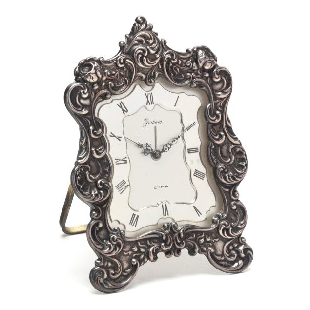 gorham-sterling-silver-desk-clock