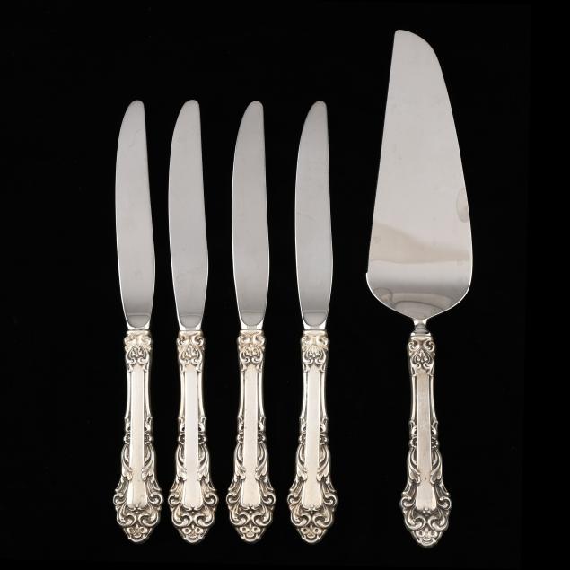 Five Reed & Barton Grand Renaissance Sterling Silver Knives (Lot