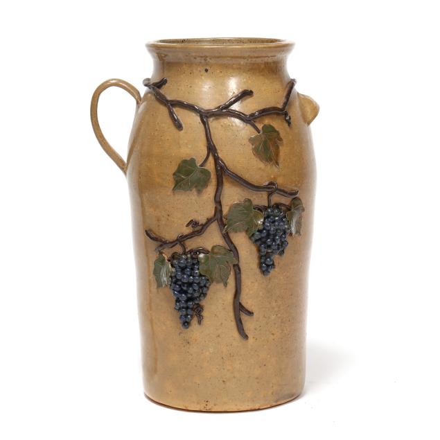 wilford-dean-ga-1938-2018-tall-grape-cluster-stoneware-crock