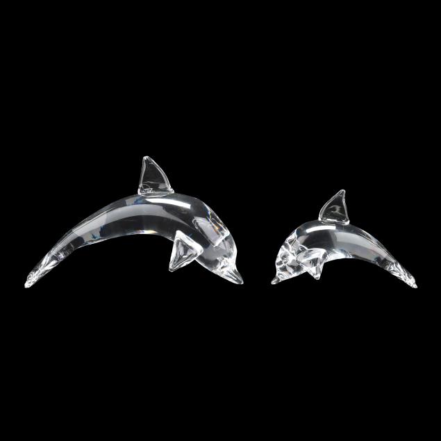 steuben-two-glass-dolphins